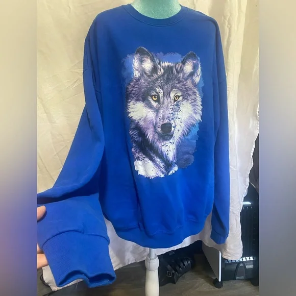 Jerzees: vintage wolf pullover - Picture 2 of 5